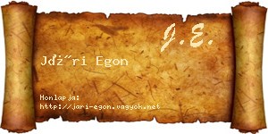 Jári Egon névjegykártya